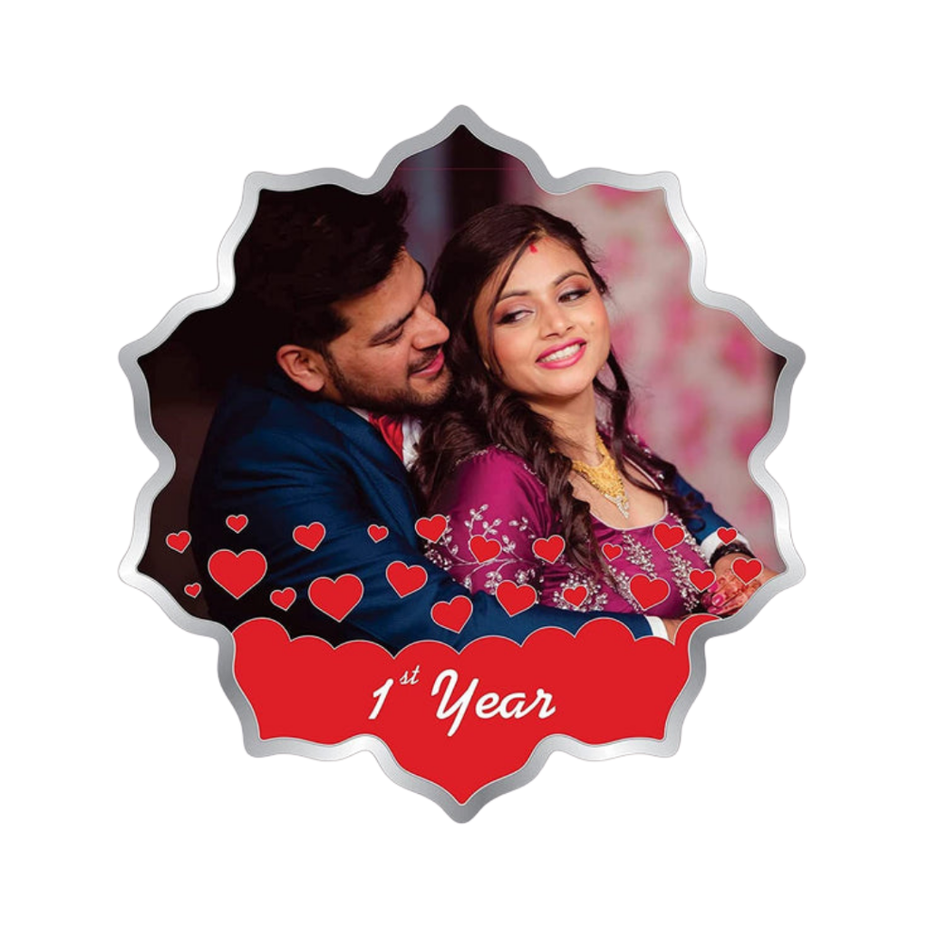 1st Anniversary Couple Photo Premium Coin