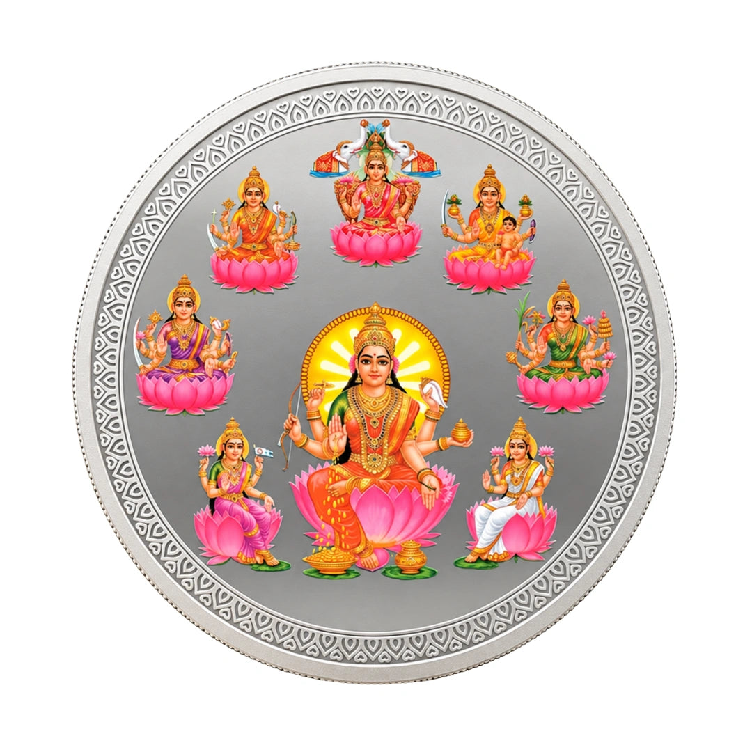 MMTC  Purest  Ashta Laxmi Silver Coin- 50g, 999.9+|Collections Today