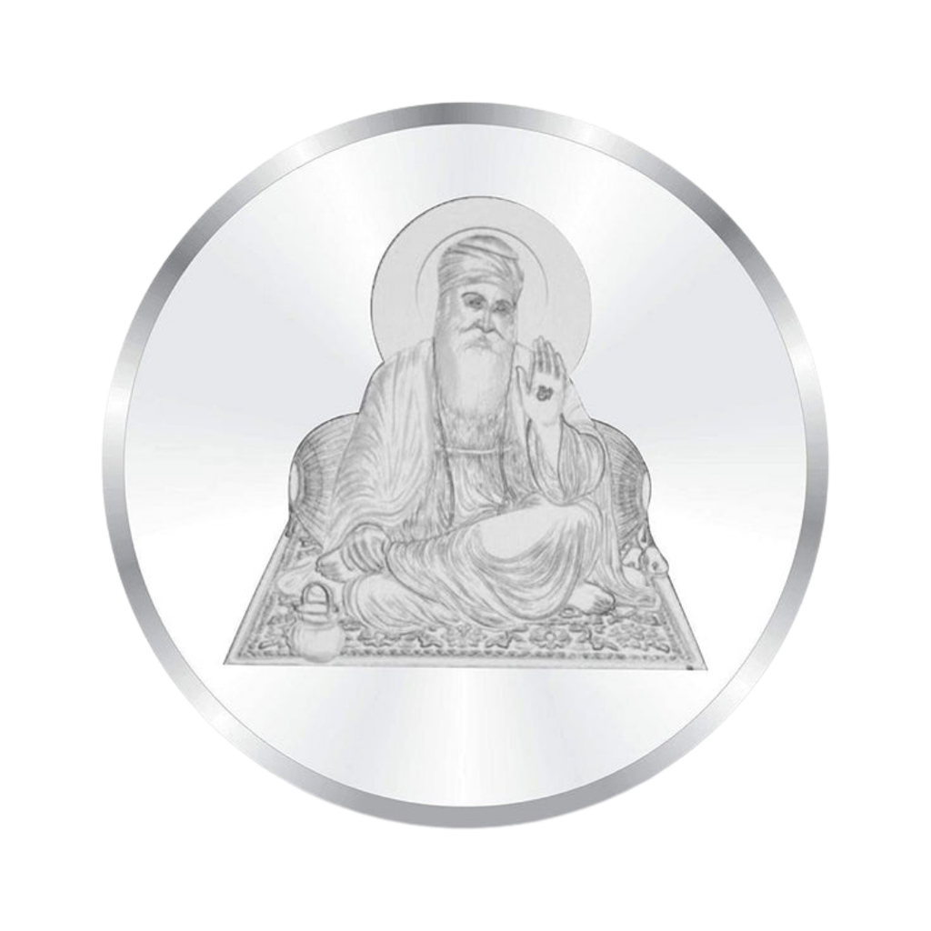 Guru Nanak Dev Ji Engraved Premium 999 Silver Coin – 10g | Collections Today