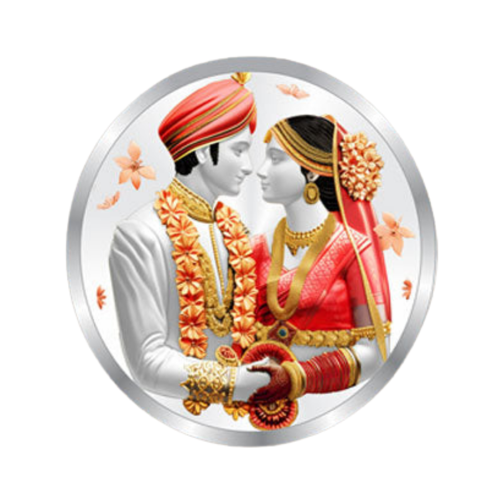 Indian Wedding Couple Premium 999 Silver Coin – 10g | Collections Today