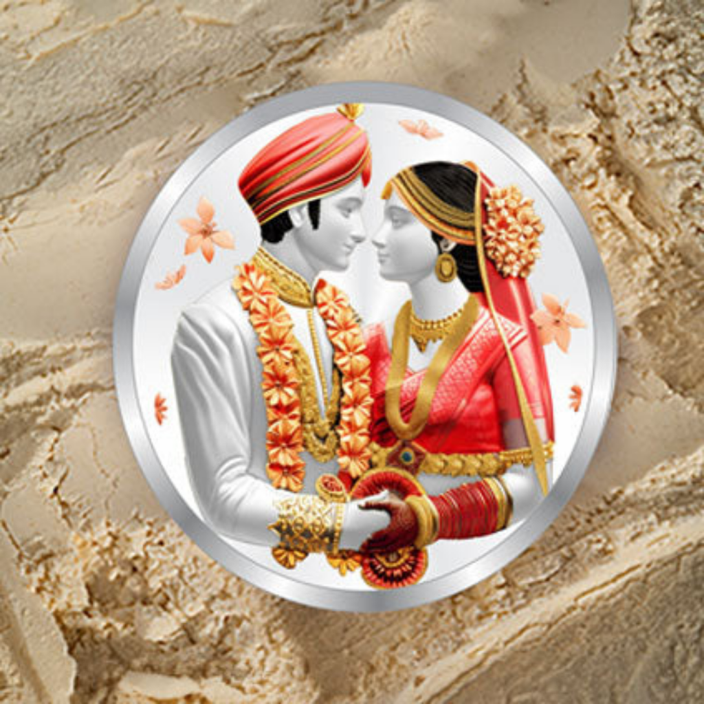 Indian Wedding Couple Premium 999 Silver Coin – 10g | Collections Today