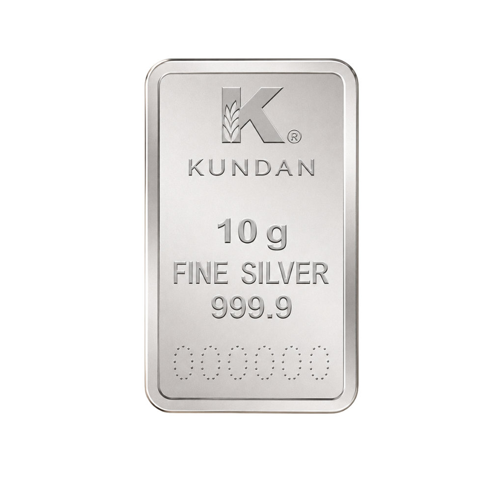 Kundan Rose Silver Bar – 10g, 999.9 Purity | Collections Today