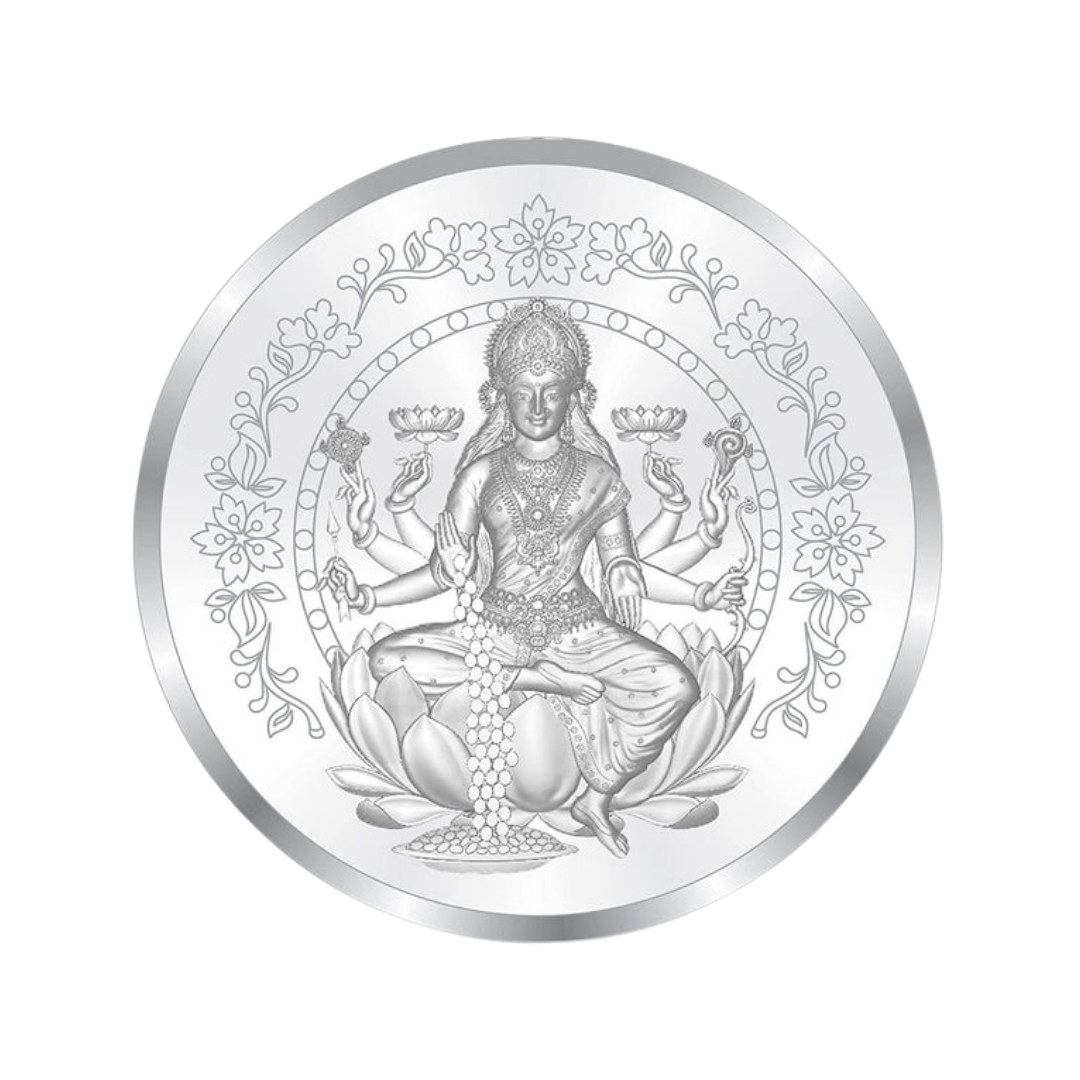Lakshmi Floral Premium 999 Silver Coin – 10g | Collections Today