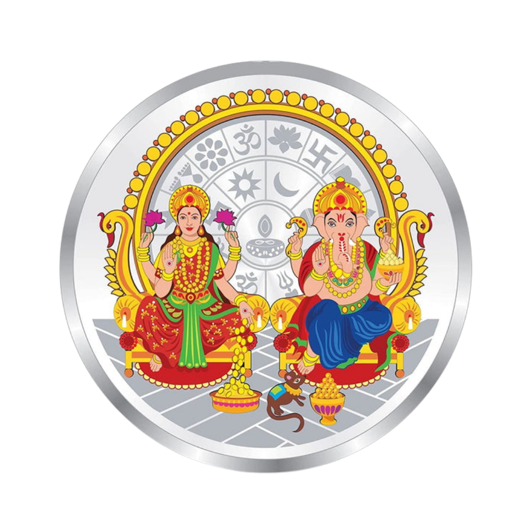 Lakshmi Ganesha Royal Throne Premium 999 Silver Coin – 10g | Collections Today