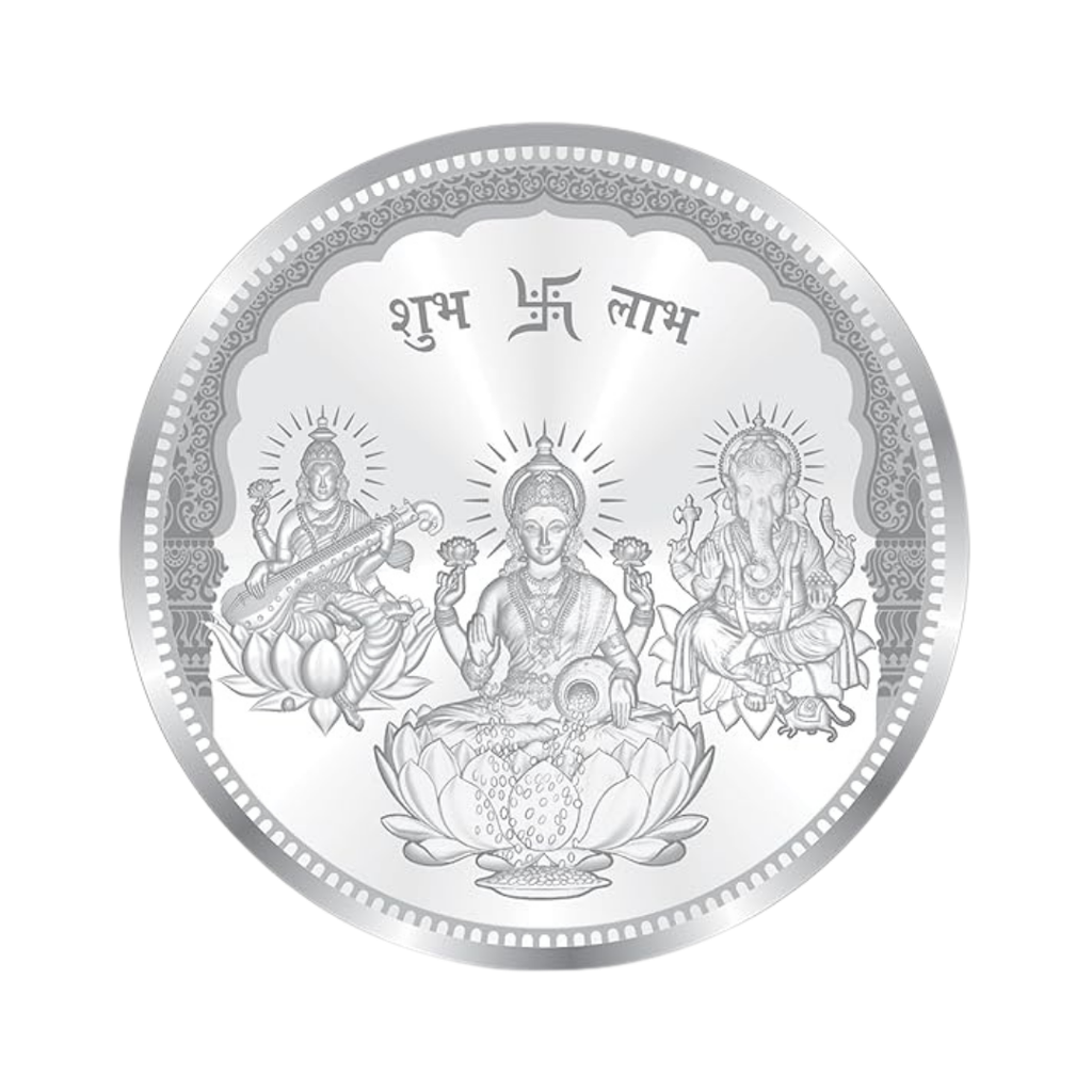 Lakshmi Ganesha Saraswati Shubh Labh Premium 999 Silver Coin – 10g | Collections Today