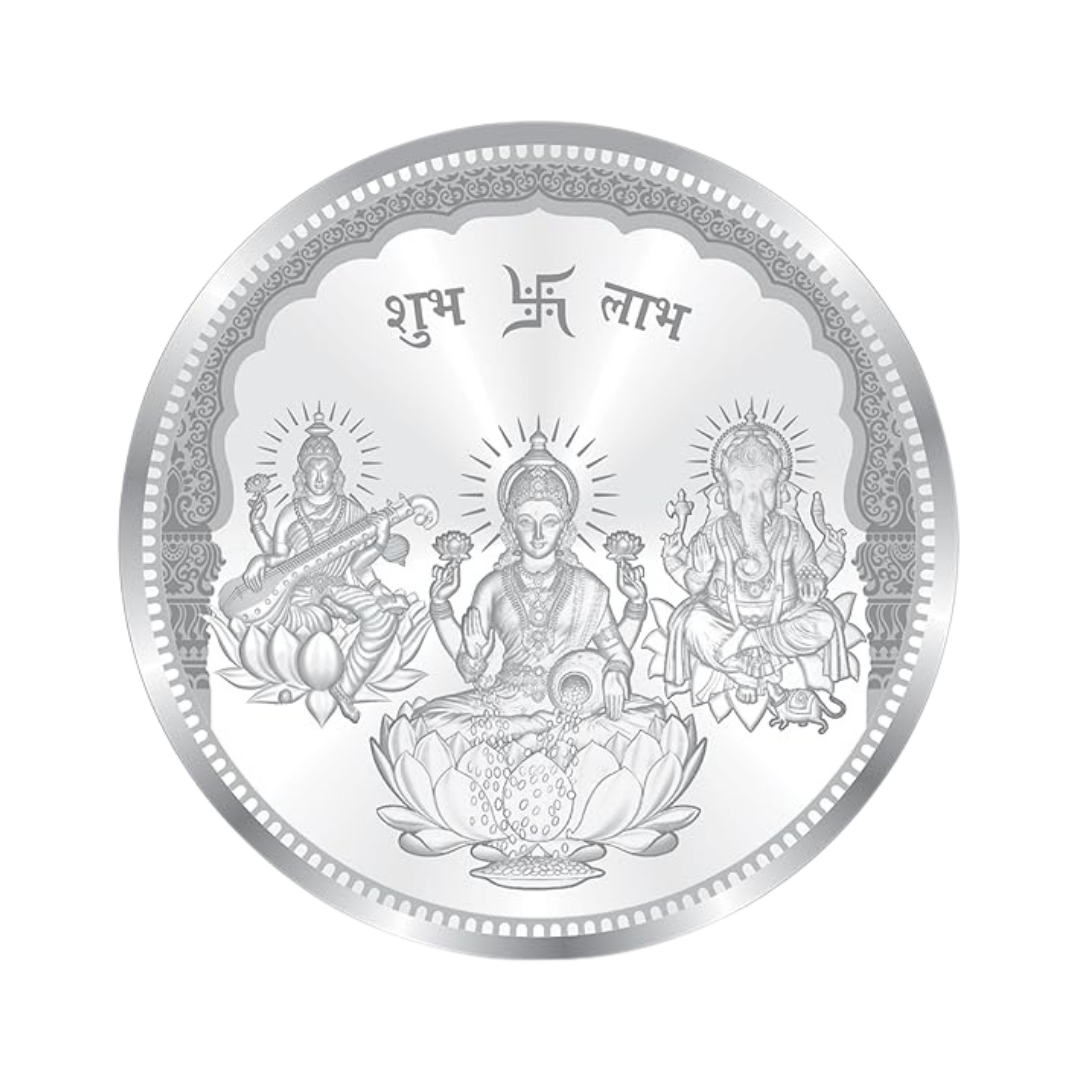Lakshmi Ganesha Saraswati Shubh Labh Premium 999 Silver Coin – 10g | Collections Today