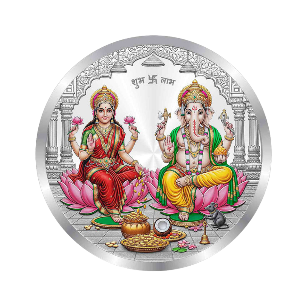 Lakshmi Ganesha Temple Premium 999 Silver Coin – 10g | Collections Today