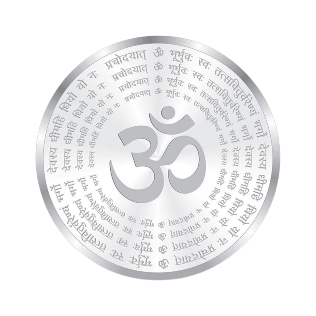 Om Gayatri Mantra Premium 999 Silver Coin – 10g | Collections Today
