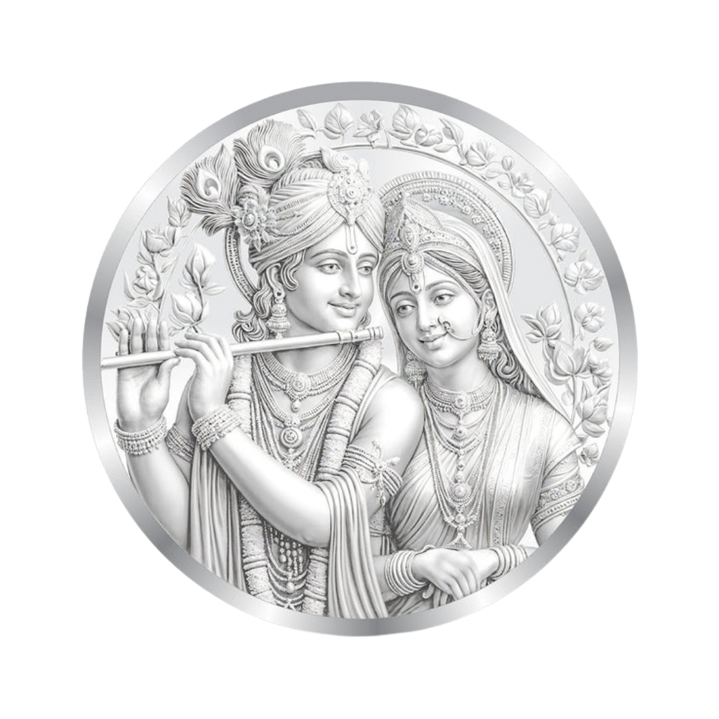 Radha Krishna Engraved Premium 999 Silver Coin – 20g | Collections Today