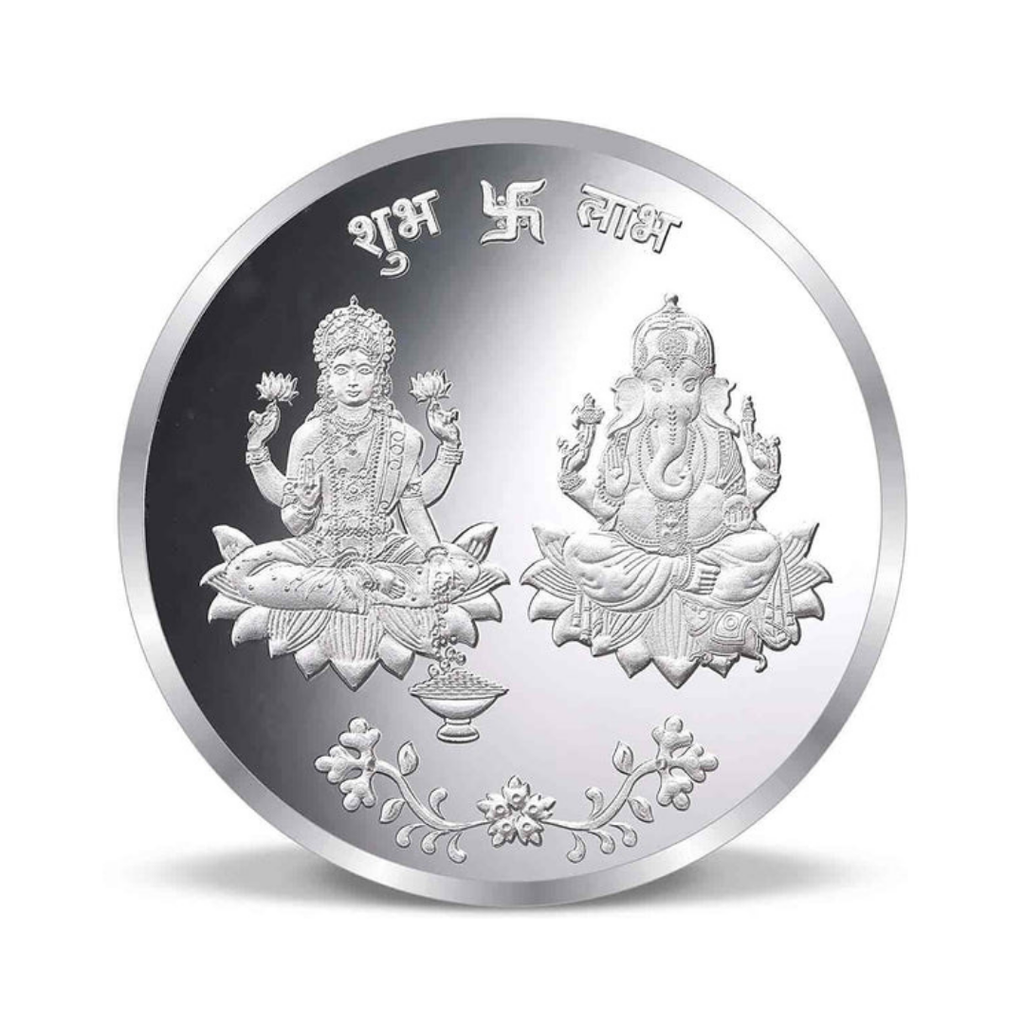 Shubh Labh Lakshmi Ganesha Engraved Premium 999 Silver Coin – 10g | Collections Today