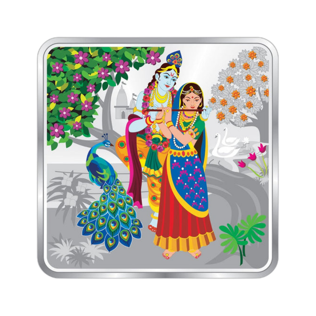 Radha Krishna 999 Silver Coin -10g | Collections Today