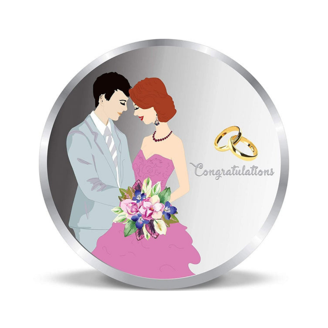 Wedding Couple Congratulations 999 Silver Coin - 10g | Collections Today