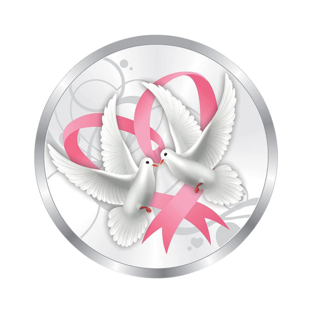 Dove  & Pink Ribbon 999 Silver Coin -10g| Collections Today